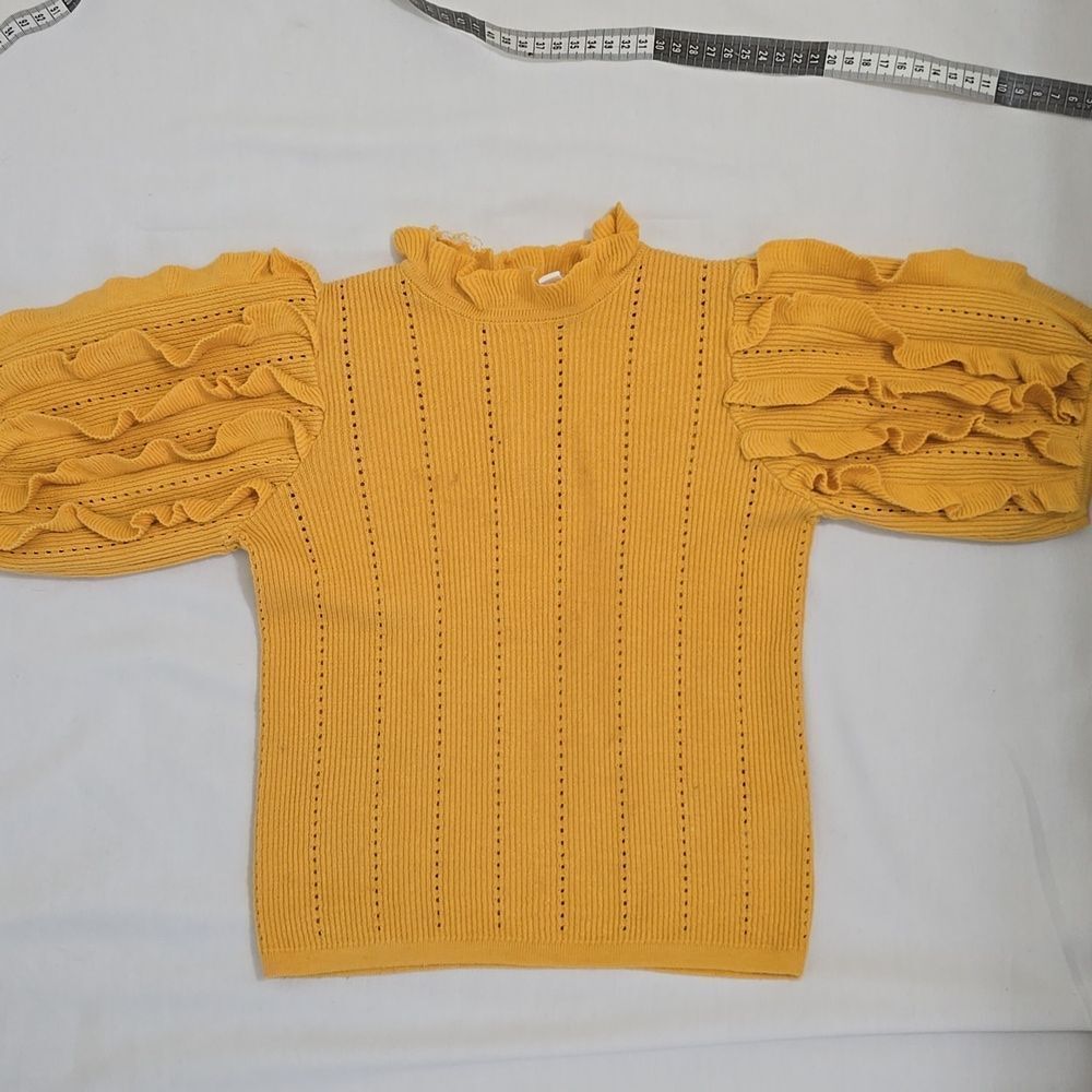 Janie and Jack Mustard Yellow Sweater with Voluminous Sleeves